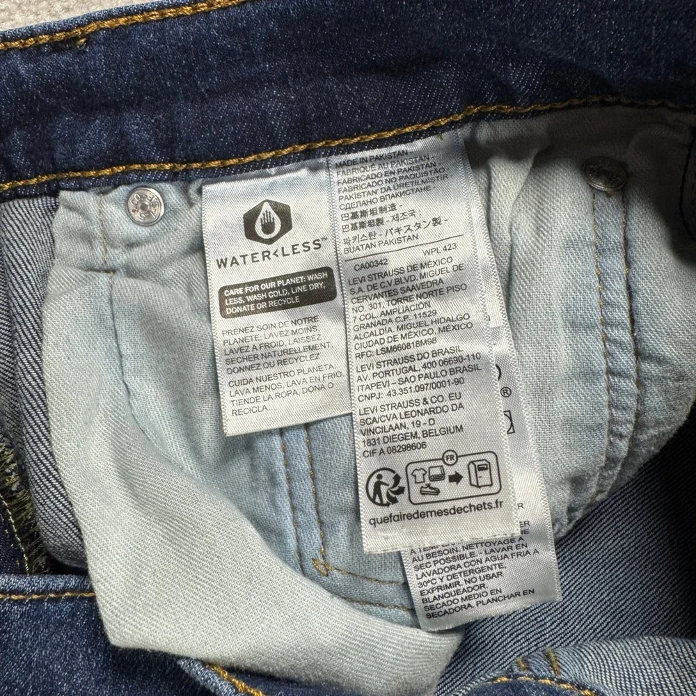 Levi's Jeans Mens 32x30 Blue 514 Straight Fit Stretch Dark Wash Denim Pant